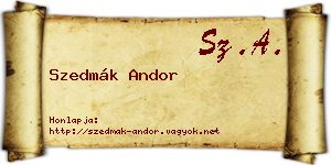 Szedmák Andor névjegykártya