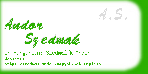 andor szedmak business card
